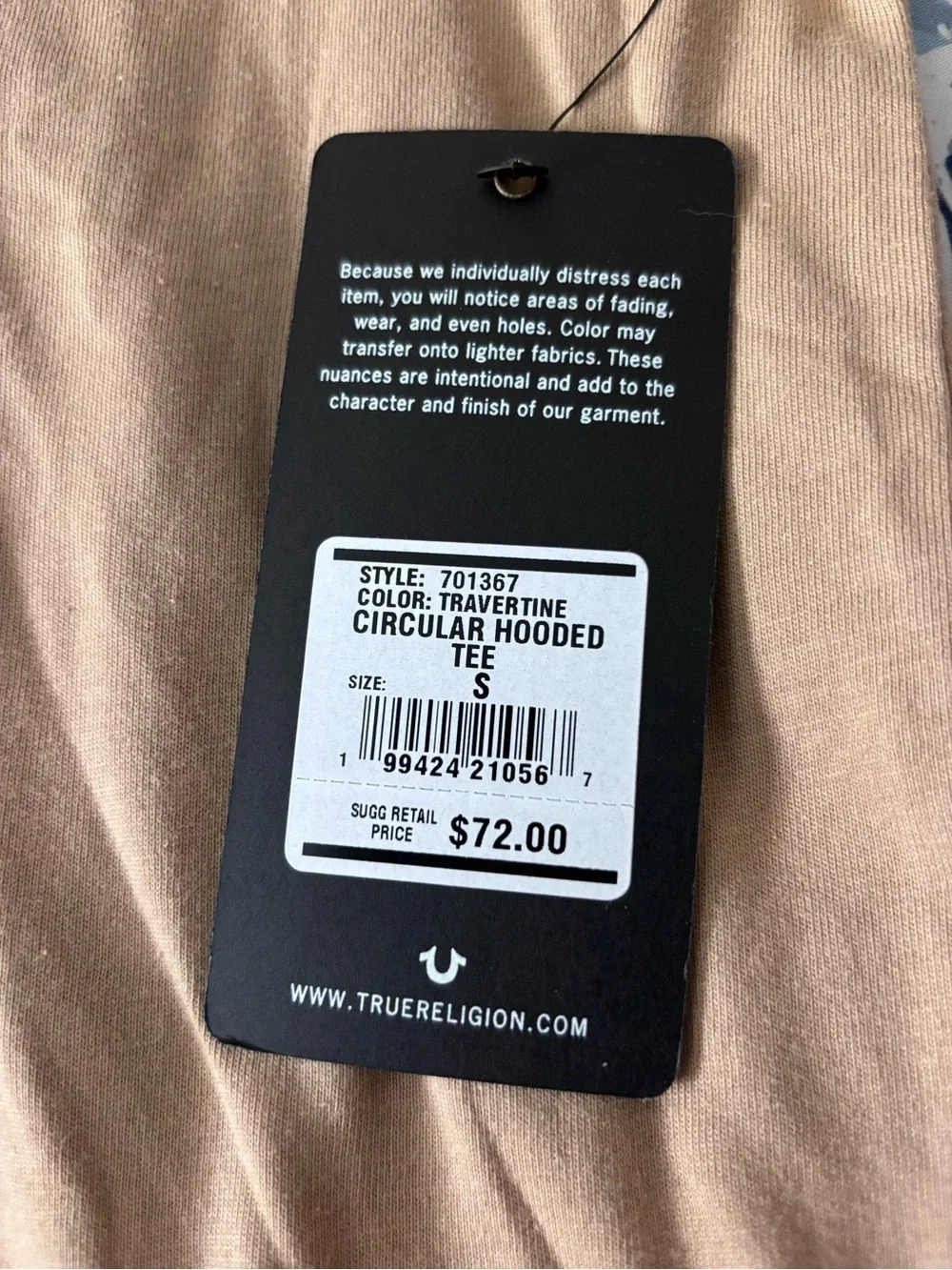 True Religion Graphic hooded tee shirt